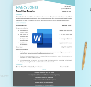 Driver Recruiter Resume Template