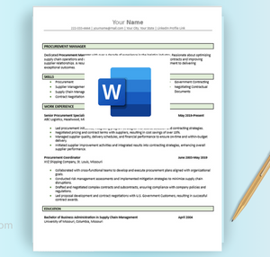 Procurement Manager Resume Template