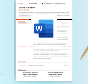 Senior IT Leader Resume Template